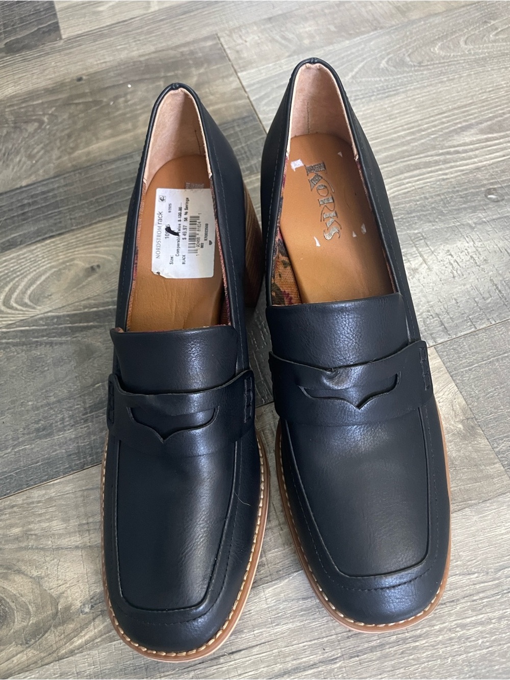 Kork-Ease Black Women Penny Loafers with chunky heels